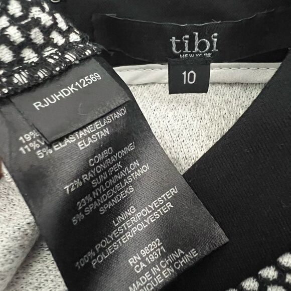 tibi‎ dress size 10 black sleeveless fit & flare mini stretch casual office - Picture 5 of 6